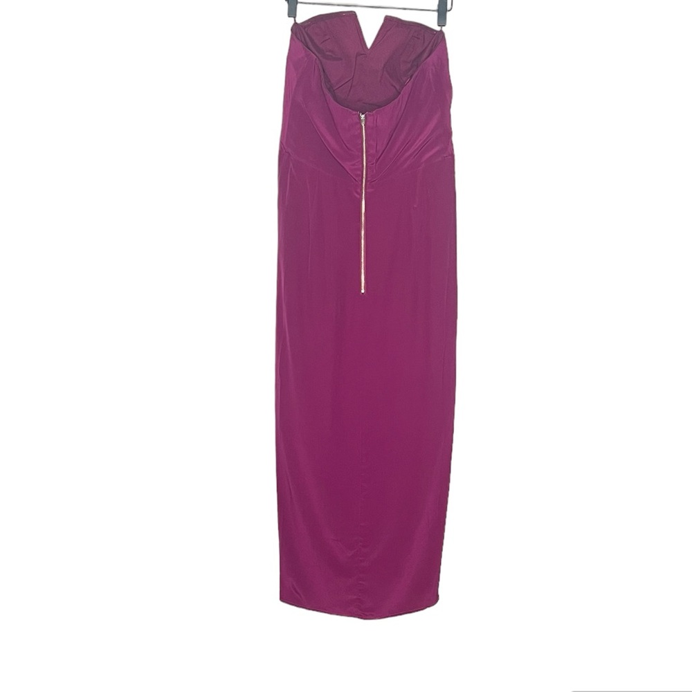 Yumi Kim Glamour Night Midi Strapless Dress in Burgundy Size Large - Picture 4 of 8